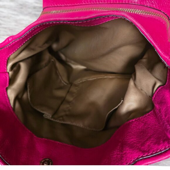 COACH Madison Phoebe 3 Section Shoulder Bag Tumbled Hot Pink Leather - Picture 10 of 16